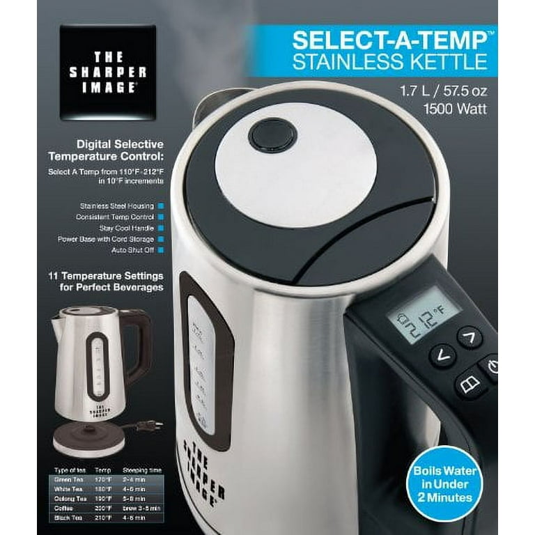 The Sharper Image Select-A-Temp 1.7L Stainless Steel Cordless