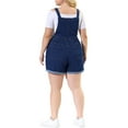thumbnail image 3 of MODA NOVA Juniors' Plus Size Roll Hem Jeans Tapered Overalls Short Without Tube Top, 3 of 6