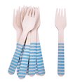 thumbnail image 2 of 1 Set of 48PCS Disposable Cutter Fork Spoon Set Disposable Birthday Wooden Tableware Kit Eco-friendly Wood Fork Cutter Spoon Kit Birthday Party Wooden Flatware Kit for Birthday Party Picnic Blue, 2 of 5