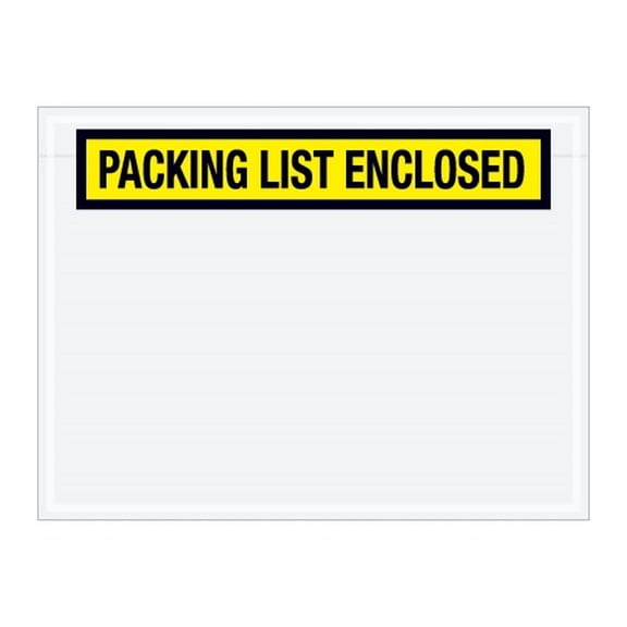 Panel Face Yellow "Packing List Enclosed" Envelopes 4 1/2" X 6" (1000 Case)