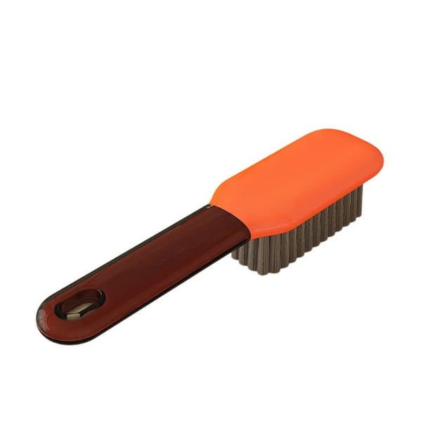 Cepillo para zapatos con cerdas duras para limpieza de calzado deportivo y de cuero. Cepillo multifuncional con mango cómodo. Orificio para colgar para fácil almacenamiento. Construcción de plástico