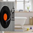 thumbnail image 3 of Vinyl Record Shower Curtain CD Card Bath Curtain for Kids Teens Disc Music Bathroom Shower Curtain Set Grey Black Kids Bathroom Accessories Decor 72"x72", 3 of 6