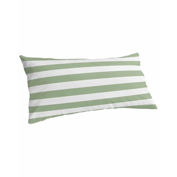 Sage Green Striped Pillow Covers King Size, Farmhouse Sage Green Stripes Soft Bed Throw Pillowcases Breathable Cooling Long Lumbar Body Pillow Sham Cover for Bed Sofa 20''x40''