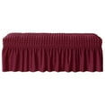 thumbnail image 4 of fastboy Long Bench Cover Bench Seat Furniture Protector for Living Room Hotel Decor Wine Red, 4 of 9