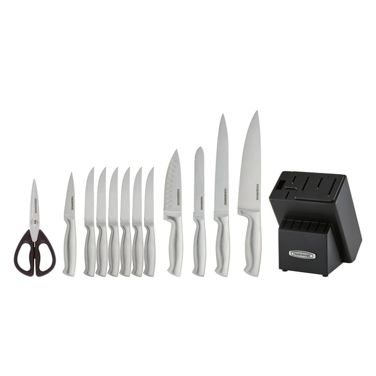 Farberware Knife Armor Dishwasher Safe 13-Piece Knife Block Set, Black