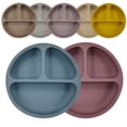 thumbnail image 5 of Suction Plates for Babies & Toddlers | 100% Silicone | Plates Stay Put with Suction Feature | Divided Design | Microwave & Dishwasher Safe | 3 Pack, 5 of 5