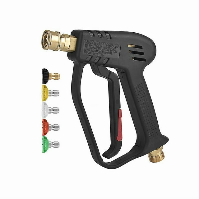 4000 PSI High Pressure Washer Gun - Car Wash Gun - M22(14mm) Interface, 5 1/4" Quick Connection Nozzles