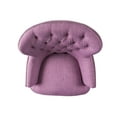 thumbnail image 3 of GDF Studio Ishtar Contemporary Tufted Club Chair with Nailhead Trim, Light Purple Fabric and Dark Brown, 3 of 11