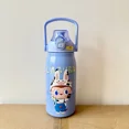 thumbnail image 1 of Botella de agua deportiva de gran capacidad con taza aislada de acero inoxidable Labubu de 1200 ml, nueva taza de agua con pajita portátil con tapa de dibujos animados, 1 of 3