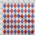 thumbnail image 4 of oneOone Rayon Navy Blue & Red Fabric Check Argyle Craft Projects Decor Fabric Printed By The Yard 56 Inch Wide, 4 of 5