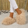 thumbnail image 3 of Women's Curly Furry Slippers, Indoor Thermal Cozy Fuzzy Shoes, Warm Bedroom Floor Plush Slippers With Non-slip Sole, 3 of 8