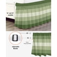 thumbnail image 3 of Sage Green Bed Skirt King Size 18" Drop Ombre Stripe Ruffled Wrap Around Bed Skirts Adjustable Elastic Bedskirt Dust Ruffle for King Size Bed, 3 of 7
