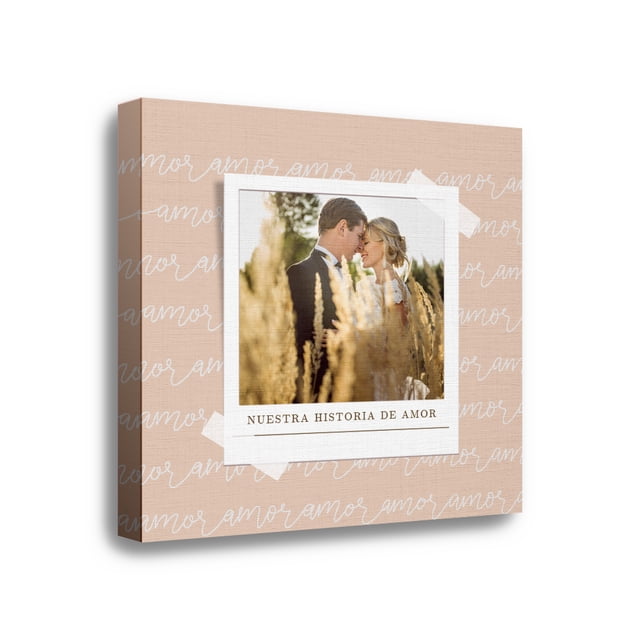 Canva/Cuadro Decorativo | Diseño personalizable: Nuestra historia de amor - Para 1 Fotografía | Ideal para regalo de aniversario, bodas, cumpleaños, compromisos, San Valentín (120x120) (90x90) Maxigráfica Shop Canvas Abstracto Elegante