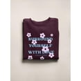 thumbnail image 3 of 70S Retro Surround Yourself Love Sweatshirt Women -Image by Shutterstock, Female Medium, 3 of 4