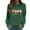 Dark Green, variant on Fiaer Christmas Sweatshirts for Women Funny Graphic Crew Neck Xmas Tops Long Sleeve Plus Size Cozy Fall Pullover Black S