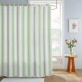 thumbnail image 4 of Sage Green Tan Striped Shower Curtains for Bathroom, Modern Boho Stripes Minimalist Waterproof Fabric Shower Curtain, Decorative Bathroom Curtain for Bathtub, 36"x72", No Hooks Included, 4 of 9