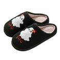 thumbnail image 5 of YLYL Halloween Slippers for Women Men Fall Ghost Pumpkin Cute Soft Plush Fuzzy House Home Outdoor Indoor Shoes, 5 of 9