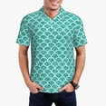 thumbnail image 1 of Balery Aquamarine Glitter1 Camisa Polo de Hombre con Estampado, de Manga Corta y Tejido Medio, Camisa Tipo Golf Polo-3X-Large, 1 of 6