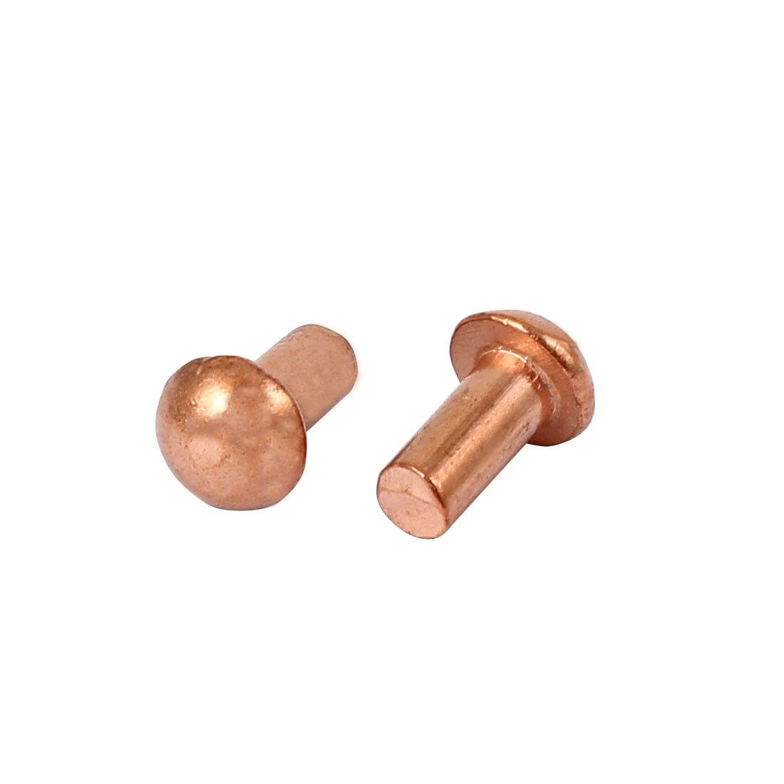 3mm x 6mm Round Shaft Copper Solid Rivets Fasteners Gold Tone 8mm