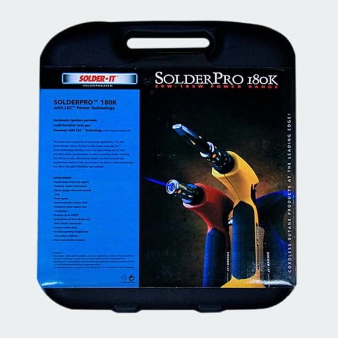 SolderPro 180 Soldering Iron Kit (PRO-180K) | Multi-Function Butane Heat Tool with Tips and Case | Cordless and Portable Soldering Gun | Home Improvement Tools and Soldering Kit Essential