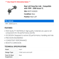 thumbnail image 2 of Rear Left Sway Bar Link - Compatible with 1999 - 2008 Acura TL 2000 2001 2002 2003 2004 2005 2006 2007, 2 of 2