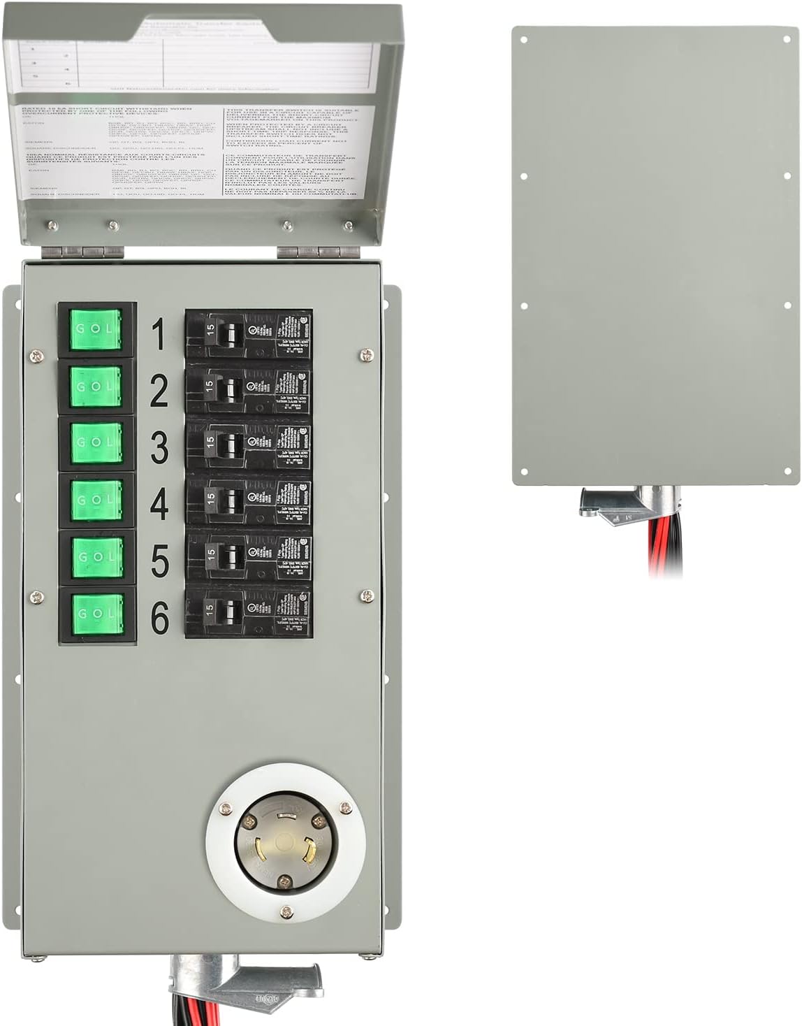 Nature's Generator Transfer Switch 6 Circuits 120V 30A Power Transfer Kit With Transfer Switch Flush Mount