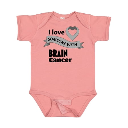 

Inktastic I Love Someone with Brain Cancer- Gray Heart Ribbon Gift Baby Boy or Baby Girl Bodysuit