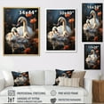 thumbnail image 4 of Designart "Tranquil Swan Family Scene" Animals Swans Floater Framed Wall Decor, 4 of 5