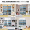 thumbnail image 6 of Vintage Blue Brown Grey Kitchen Curtains 72 Inch Length, Retro Farmhouse Wooden Country Grommet Top Bedroom Living Room Curtains, Light Filtering Cafe Curtain Drapes 2 Panels Set 104''x72'', 6 of 9