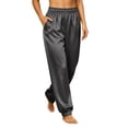 thumbnail image 2 of BVnarty Women's Elastic High Waist Tapered Jogger Pants with Side Pockets, Relaxed Fit Casual Trousers for Game Night Gray XL, 2 of 9