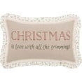 thumbnail image 3 of Vhc Brands Farmhouse Holiday Pillows & Throws-Carol Trimmings 14" X 22" Pillow, Khaki Tan, 3 of 4