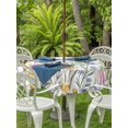 thumbnail image 4 of Outdoor Tablecloth with Umbrella Hole Zipper Wildflowers Round Tablecloth 54" Waterproof Outside Table Cloth Spring Country Tulip Butterfly Floral Leaf Patio Table Cover Tablecloths for Picnic Party, 4 of 8