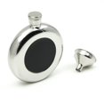 thumbnail image 4 of iSavage Flacon Rond Classique 5oz et Miroir en Cuir Noir Fini avec Entonnoir Acier Inoxydable 18/8-YM117, 4 of 4