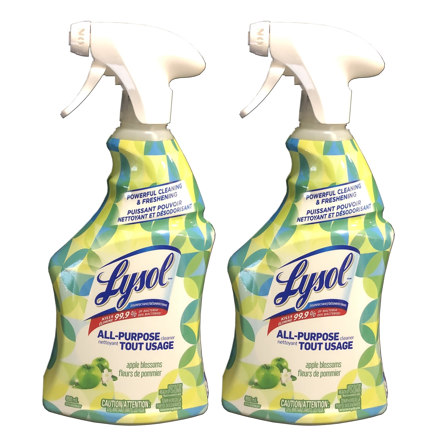 Lysol All Purpose Cleaner, Trigger, Apple Blossoms, 650 ml, 2 Pack