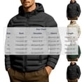 thumbnail image 4 of Mens Quilted Jackets Winter Plus Size Windproof Hooded Long Sleeve Solid Color Full Zipper Casual Daily Warm Comfortable Padded Jacket for Outdoor Sports, 4 of 6