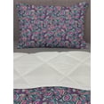 thumbnail image 3 of Abstract Comforter & Sham Bedding Set, Hand Drawn Style Pattern with Ornamental Bohemian Style Wavy Lines, 3 pcs Duvet Set Microfiber Filling Quilt, 5 Sizes, Fuchsia Slate Blue Cream, by Ambesonne, 3 of 4