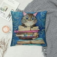 thumbnail image 2 of Creowell Watercolor Animal Pillows Farmhouse Decorative Lively Owl Read Books Pillow Cover Square Cushion Cover Pillowcase for Kids Room Chair, 2 of 5