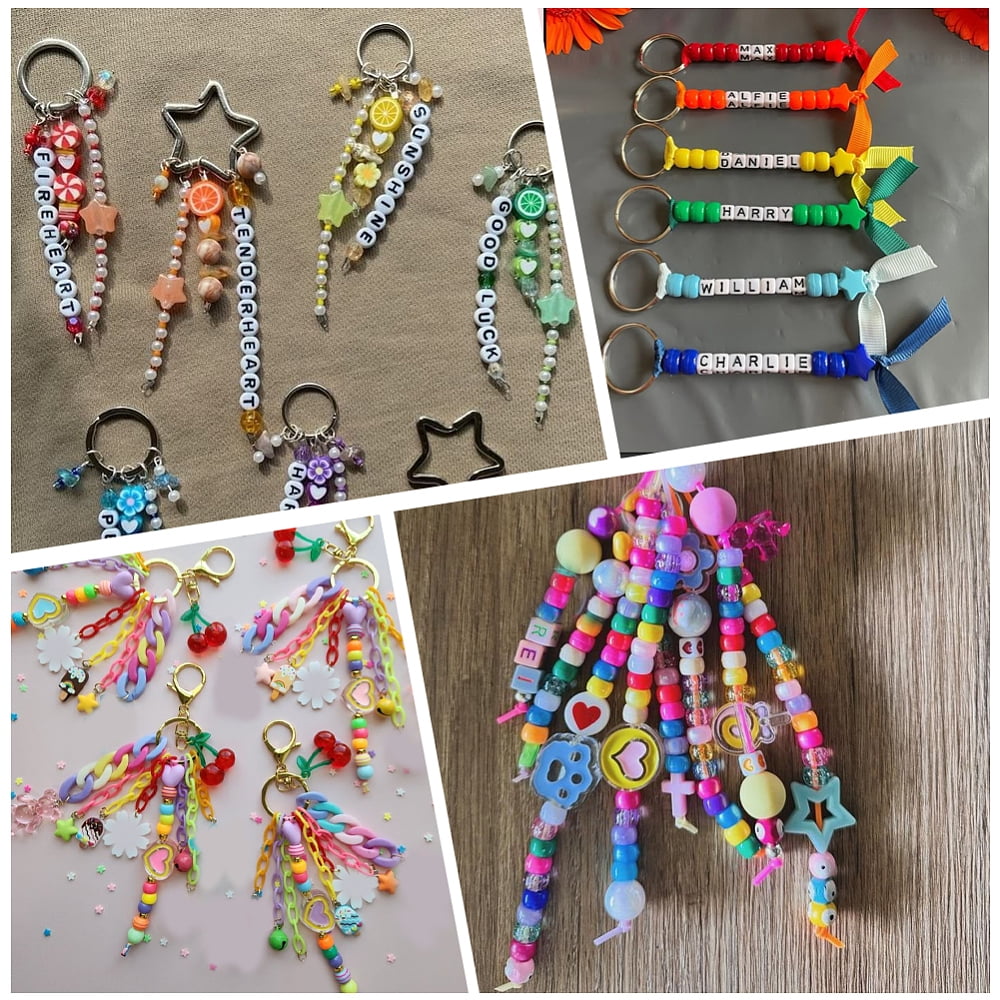 DIY Bracelets Making Kits Including Acrylic Beads and Elastic Cord Rondelle & Letter Mixed Color 7x4mm Hole: 1mm 1200pcs/set