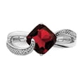 thumbnail image 4 of Auriga Fine Jewelry 925 Sterling Silver Rh-plated Amethyst and Diamond Ring for Women Size 6, 4 of 6