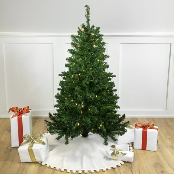 Northlight Pre-Lit Medium Mixed Classic Pine Artificial Christmas Tree - 4' - Warm Clear LED Lights