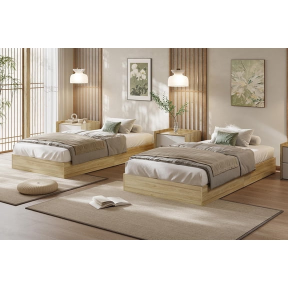 Twin Size Wood Platform Bed Frame