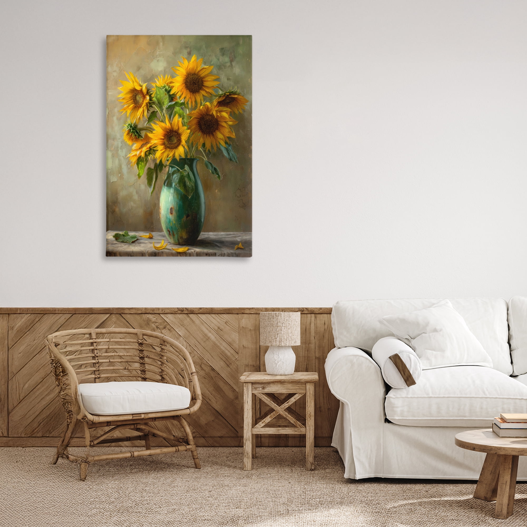Stupell Industries Moody Sunflower Vase Canvas Wall Art, design by Creative Studio