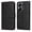 Black, variant on Wallet Phone Case for Xiaomi Poco M6 Pro 4G with Card Holder and Stand Function Blue