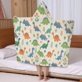 thumbnail image 5 of Beige Dinosaur Pattern Hooded Bath Towel，50"x30" for Ages 3 To 12 Kids, Quick Dry Lightweight Soft Microfiber Hood Beach Towel Cover Up for Kids, 5 of 7