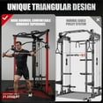 thumbnail image 5 of Power Cage with Cable Crossover System,Functional Trainer with High and Low Pulley System for Chest Fly, Power Rack with LAT Pulldown and Seated Cable Row for Home Gym,Red, 5 of 10
