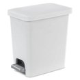 thumbnail image 1 of Sterilite 10.2 L Rectangular Step-on Wastebasket- White  10.2 L, 1 of 5