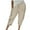 Khaki, variant on Dazajoo Cotton Linen Capris Pants for Women Summer Drawstring Elastic Waist Pants with Pockets 2024 Women's Loose Fit Solid Color Capris,Khaki,XL