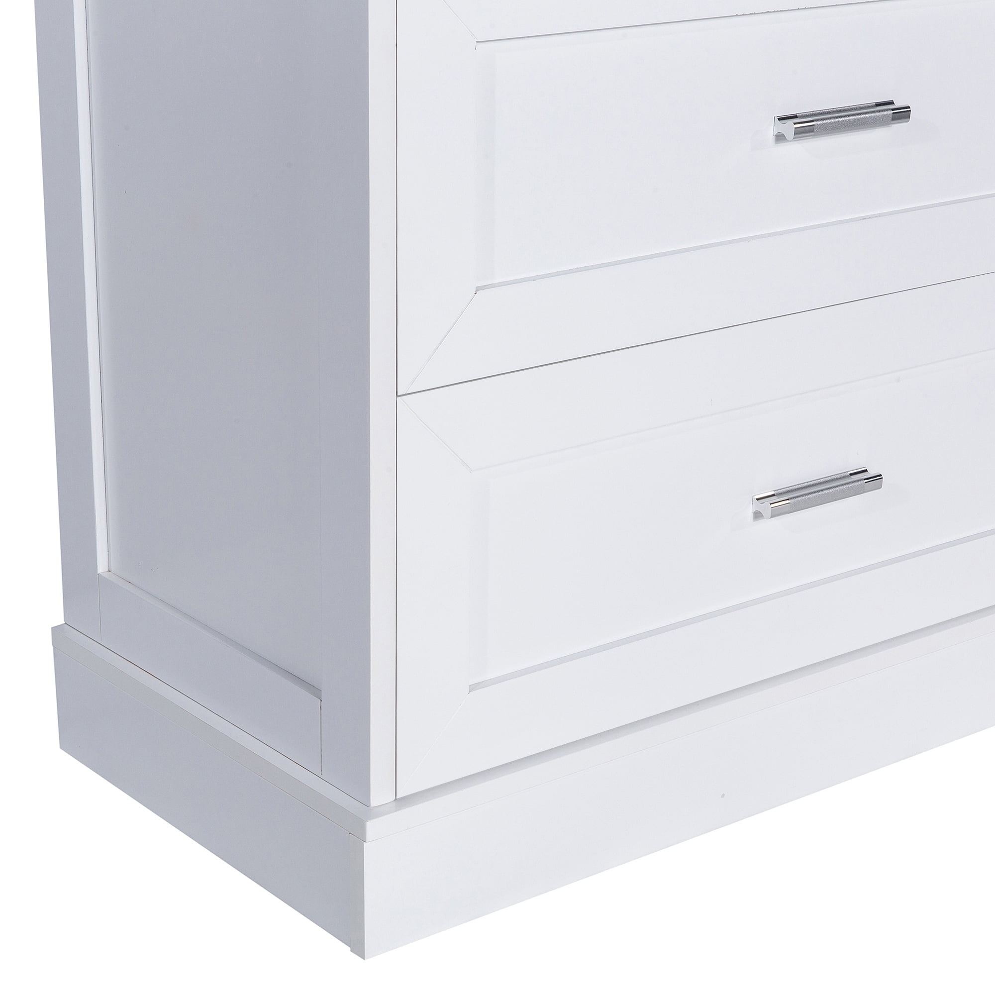 EUROCO 64" H Tall Bathroom Floor Storage Cabinet, Bathroom Storage Cabinet with 2 Drawers,2 Doors and Adjustable Shelves,Storage Cabinet  for Home, Kitchen, Versatile, Anti-Tipping, White