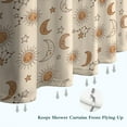 thumbnail image 6 of Beige Sun Moon Star Constellation Pattern Shower Curtain 72"x84" ,Bathroom Decorative Shower Curtains Set with 12 Hooks,Modern Waterproof Washable Shower Curtain, 6 of 6