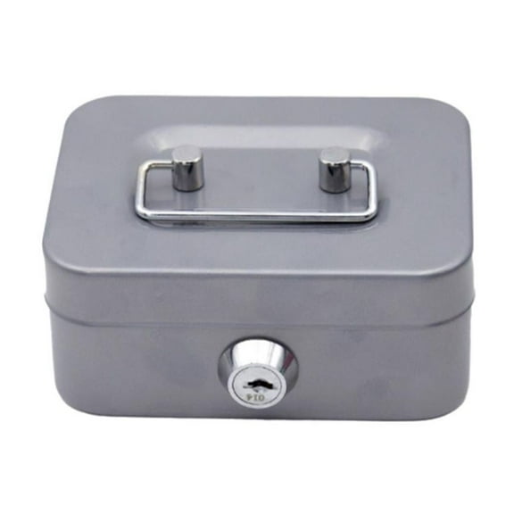 Crazyview Cash Box with Key Lock,Small Portable Safe Metal Money Box with Key Lock,Single Layer Money Organizer for Cash,Gift Ideas for Christmas Kids Adults,Security Lock Safe Box for Small Business